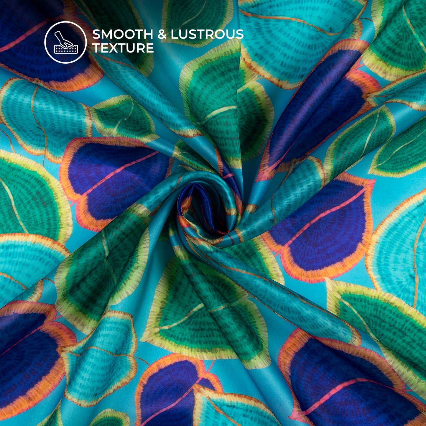 Leafage Digital Print Organza Satin Fabric
