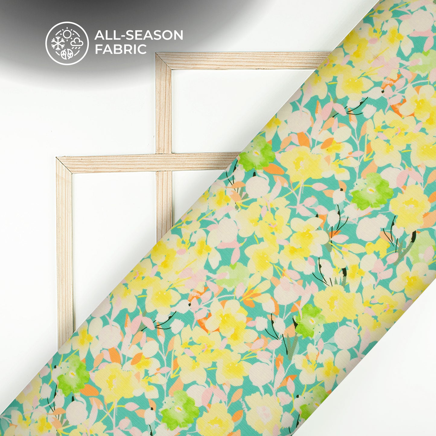 Pastel Floral Digital Print Chiffon Satin Fabric