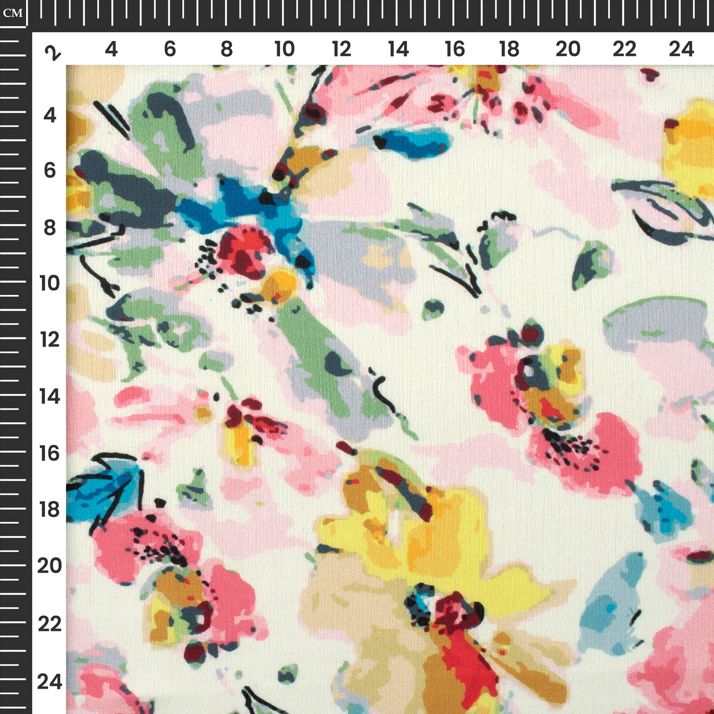 Floral Digital Print Chiffon Satin Fabric