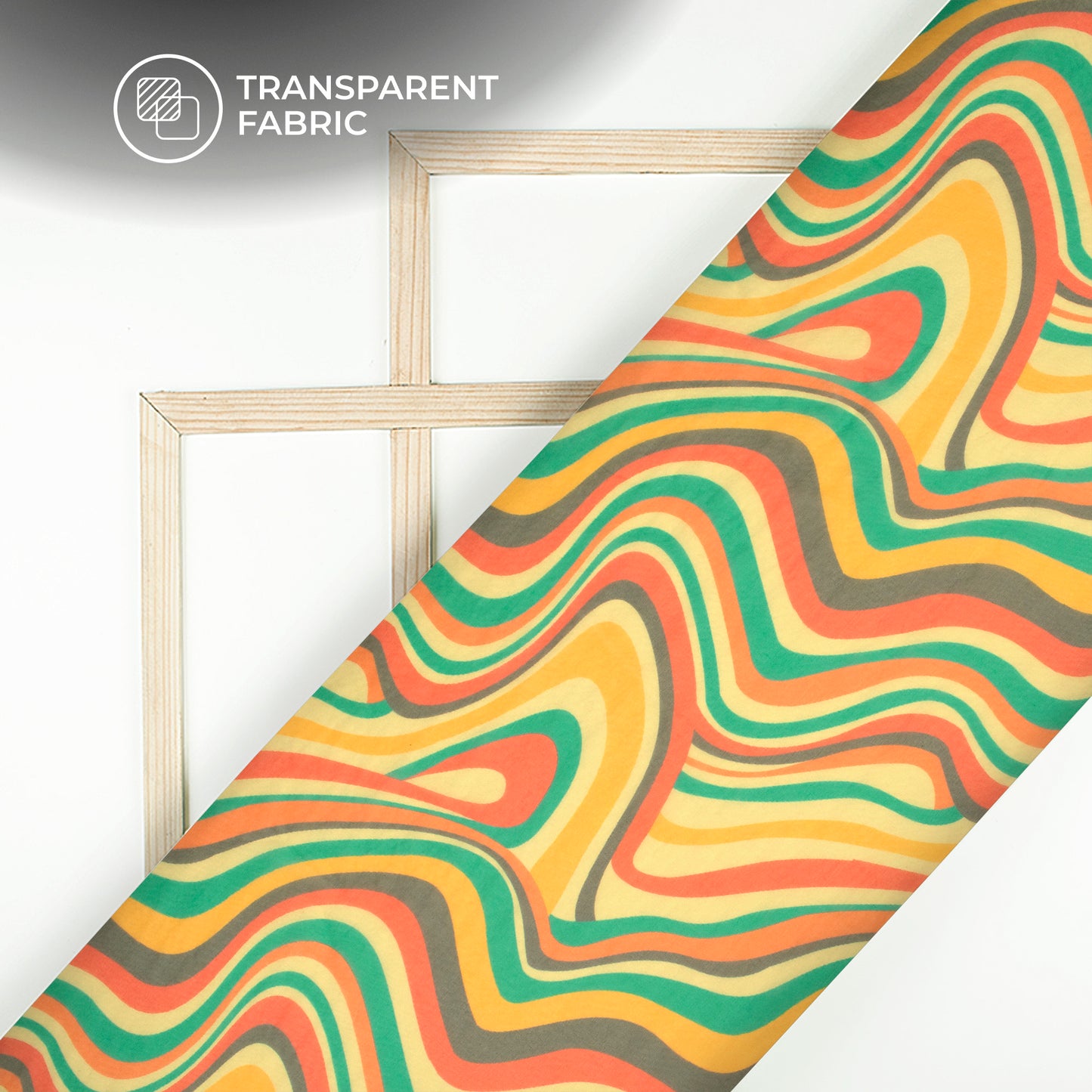 Exclusive Geometric Digital Print Matt Organza Fabric