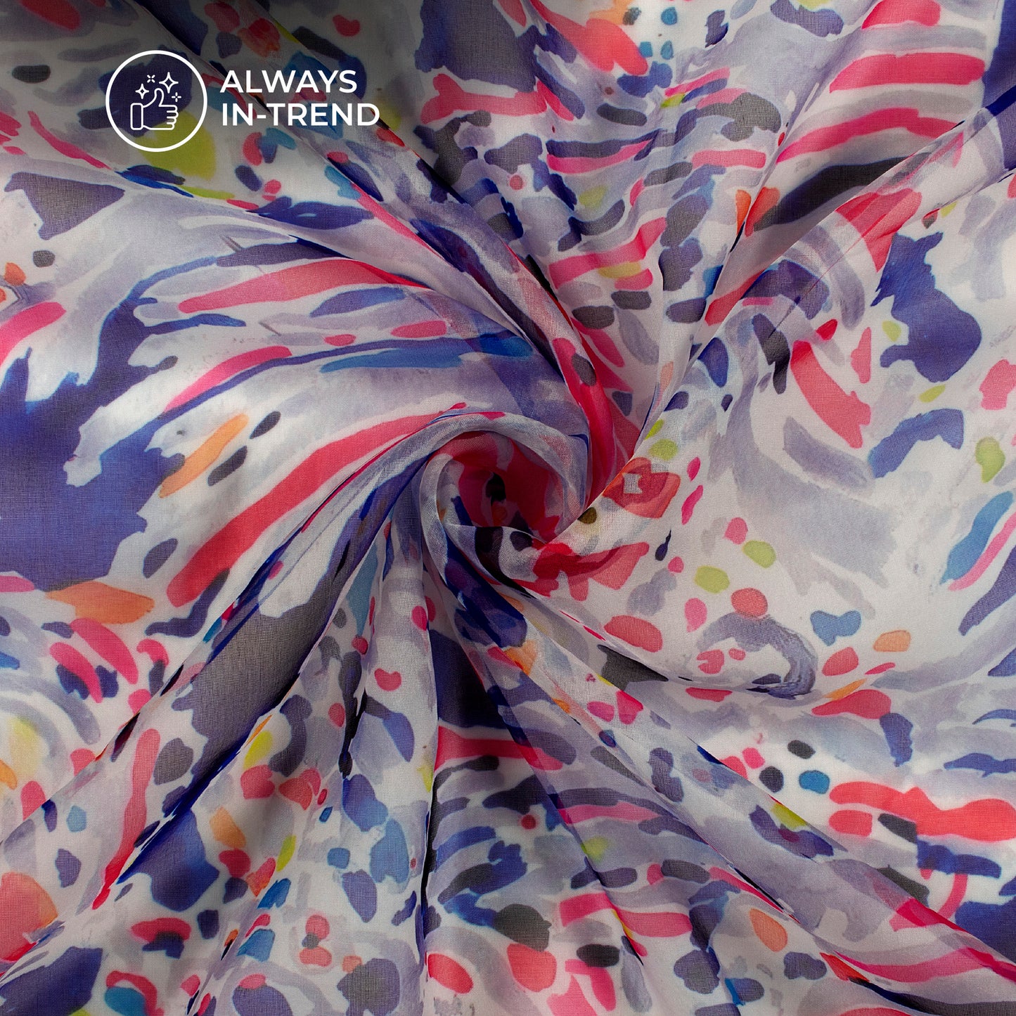 Attractive Abstract Digital Print Matt Organza Fabric