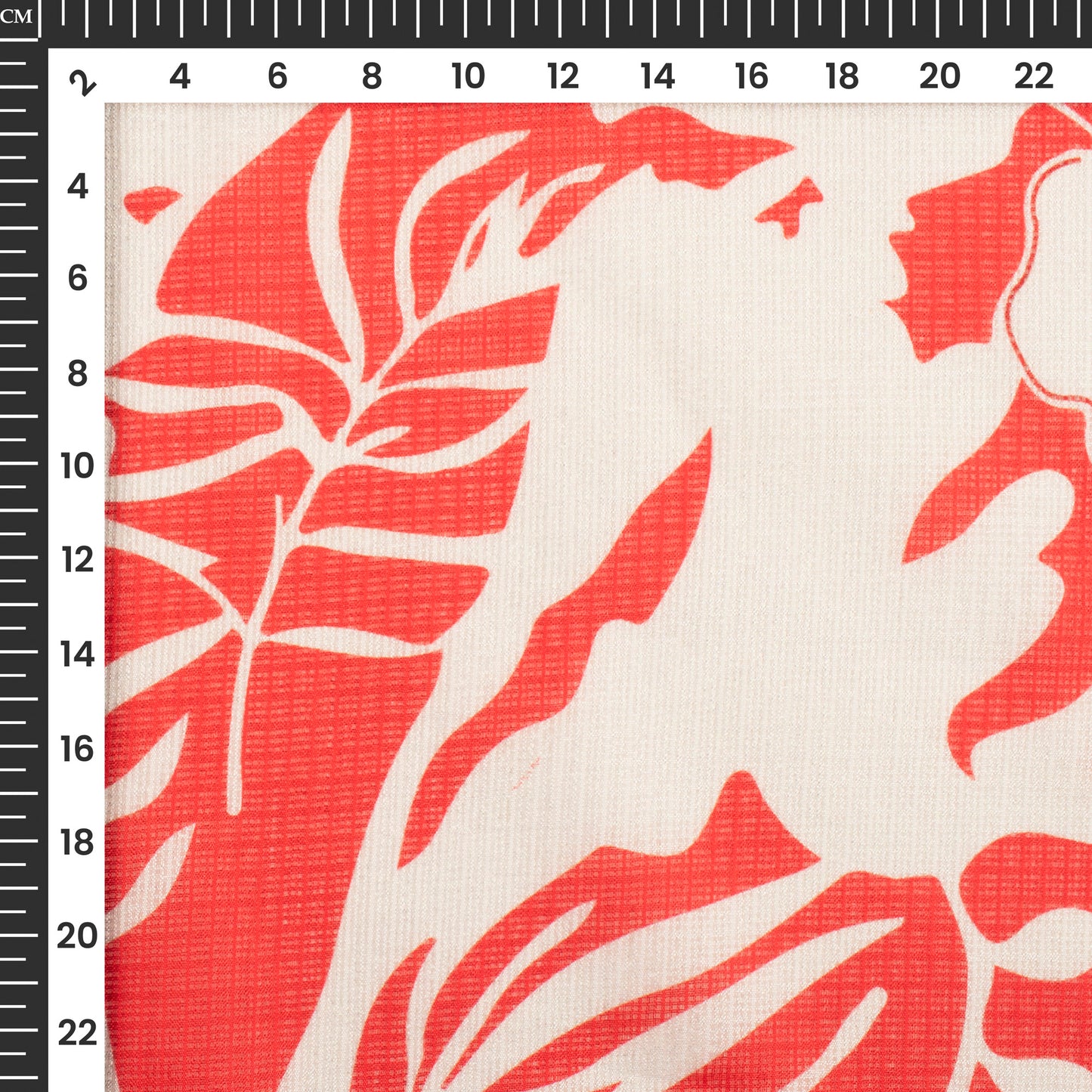 Trendy Red Floral Digital Print Kota Doria Fabric