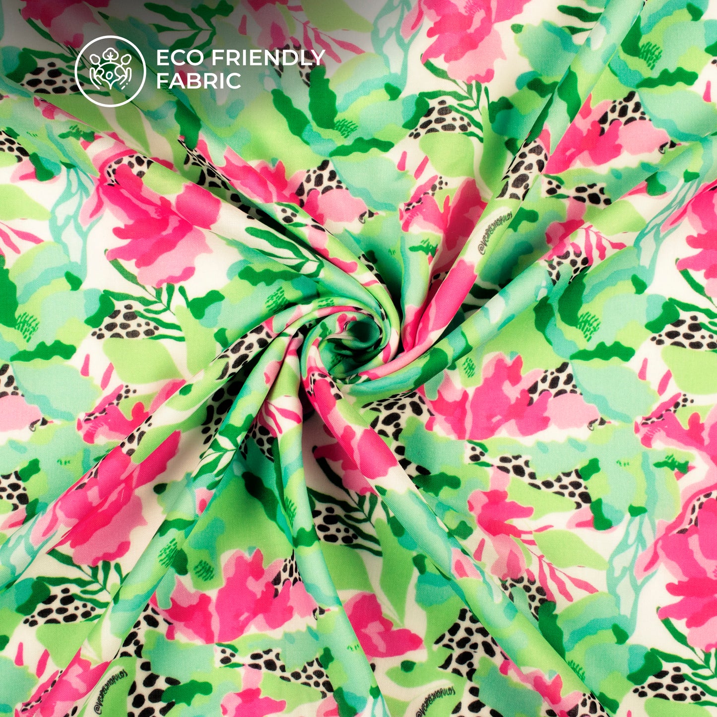 Floral Digital Print Poly Cambric Fabric