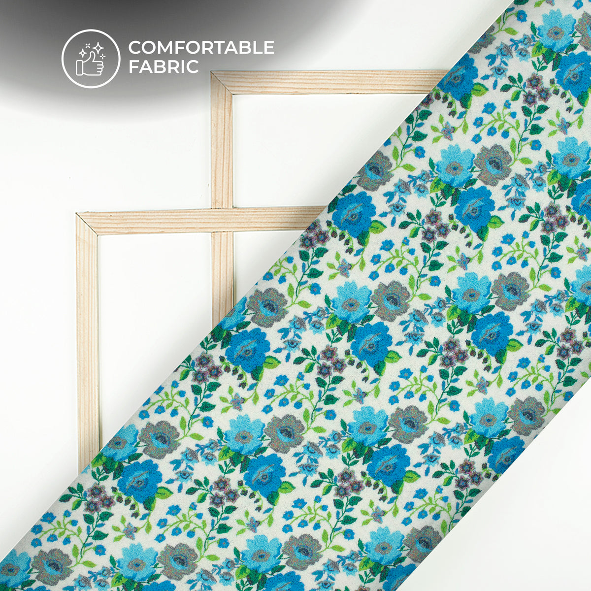 Vintage Floral Digital Print Poly Linen Fabric