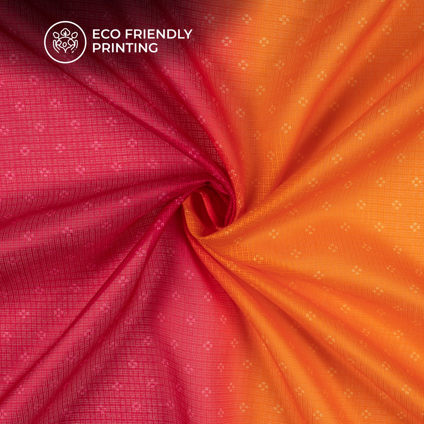 Exclusive Ombre Bandhanii Duo Digital Print Kota Doria Fabric