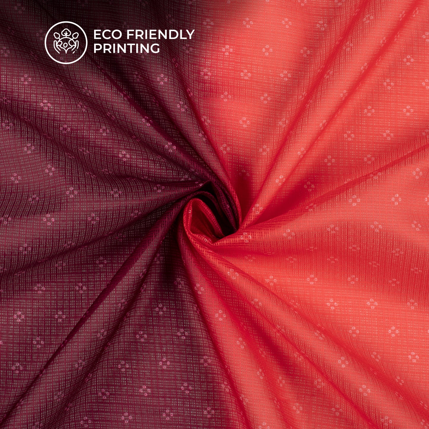 Exclusive Ombre Bandhanii Duo Digital Print Kota Doria Fabric