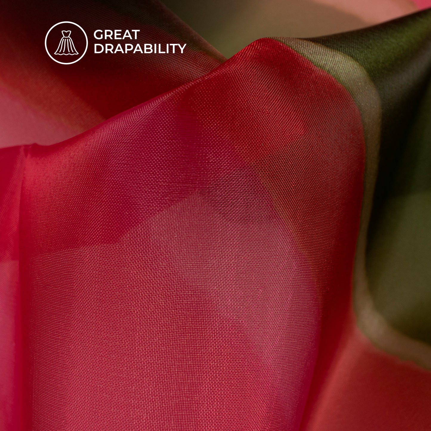 Leheriya Digital Print Organza Satin Fabric
