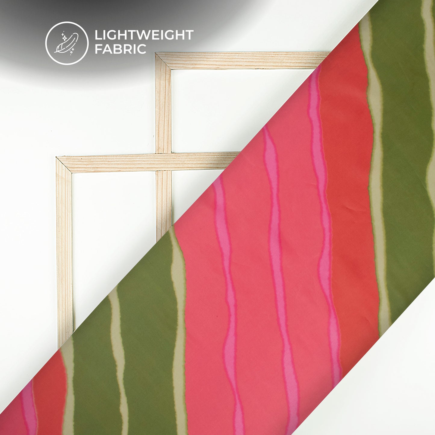 Leheriya Digital Print Organza Satin Fabric