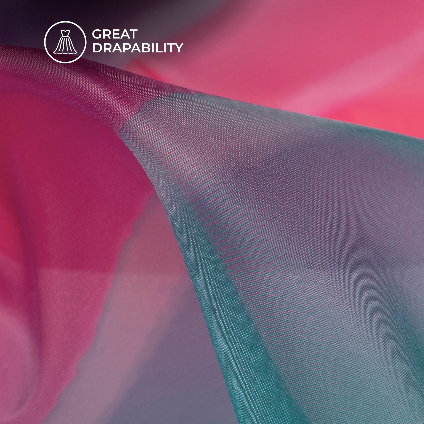 Leheriya Digital Print Organza Satin Fabric