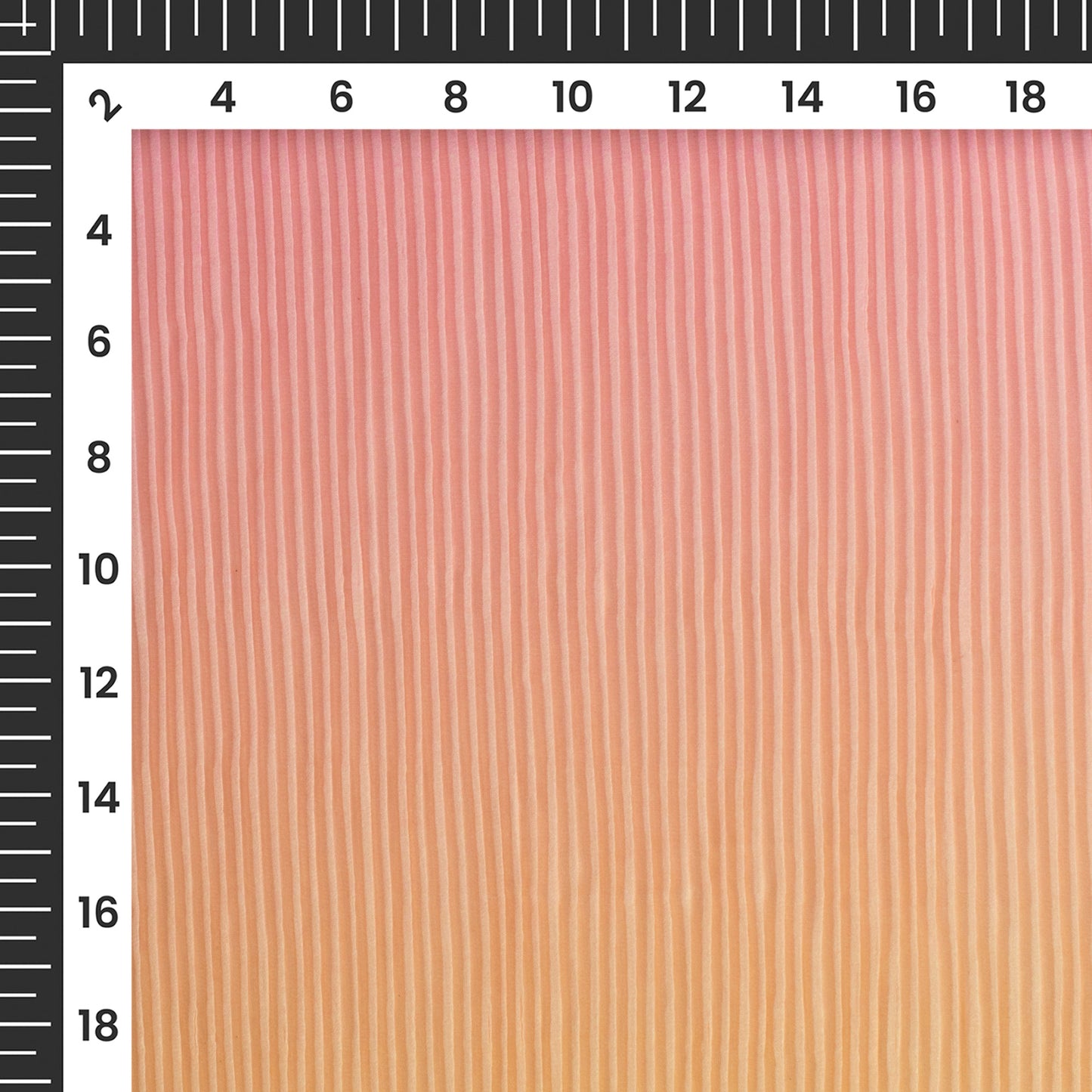 Tiger Orange Ombre Digital Print Georgette Pleated Fabric