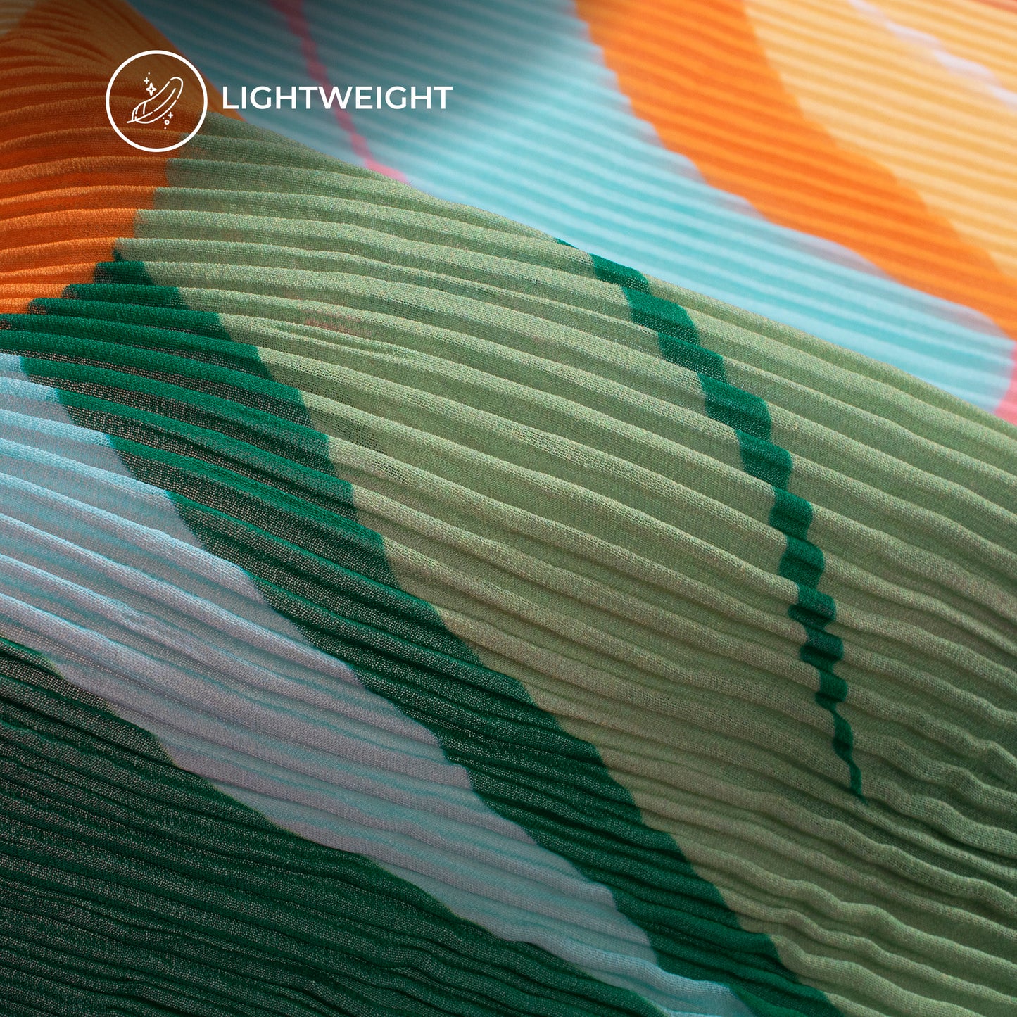 Multi-Color Abstract Digital Print Georgette Pleated Fabric