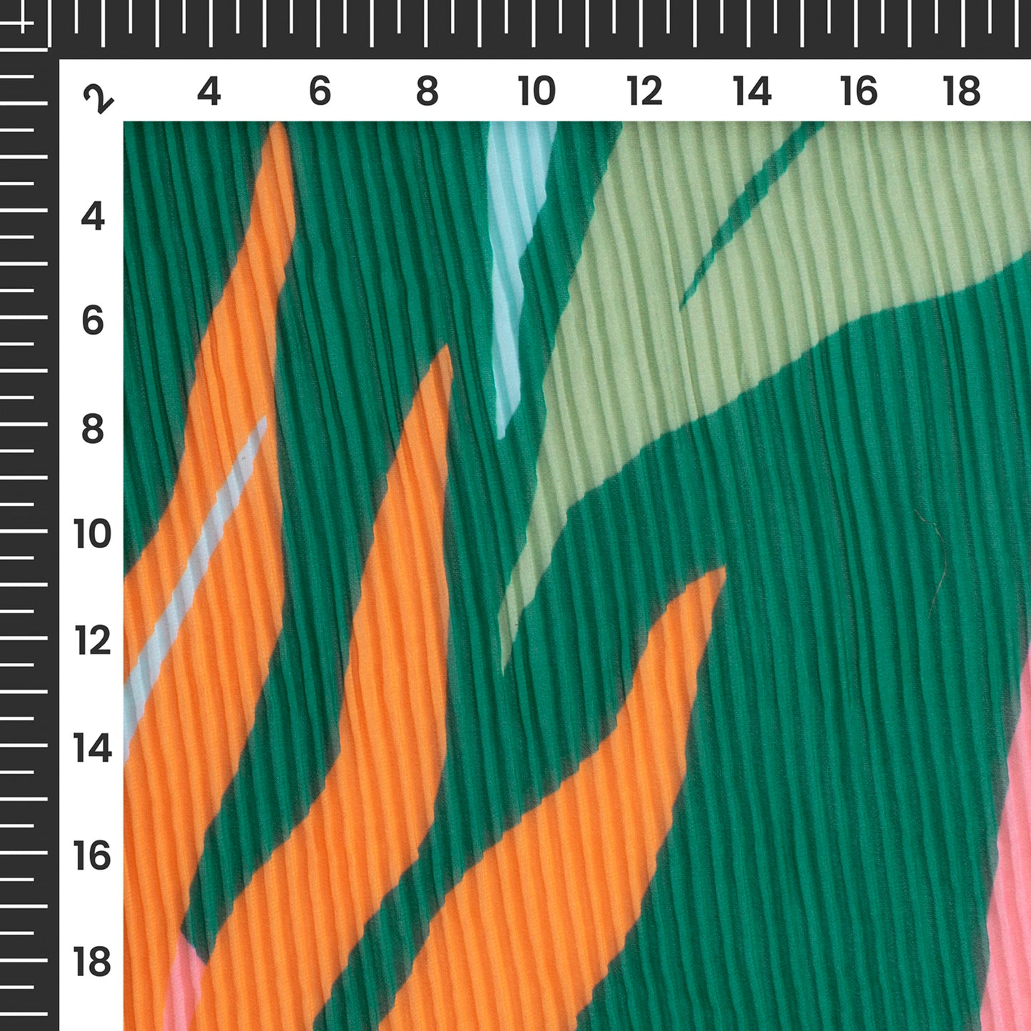 Multi-Color Abstract Digital Print Georgette Pleated Fabric