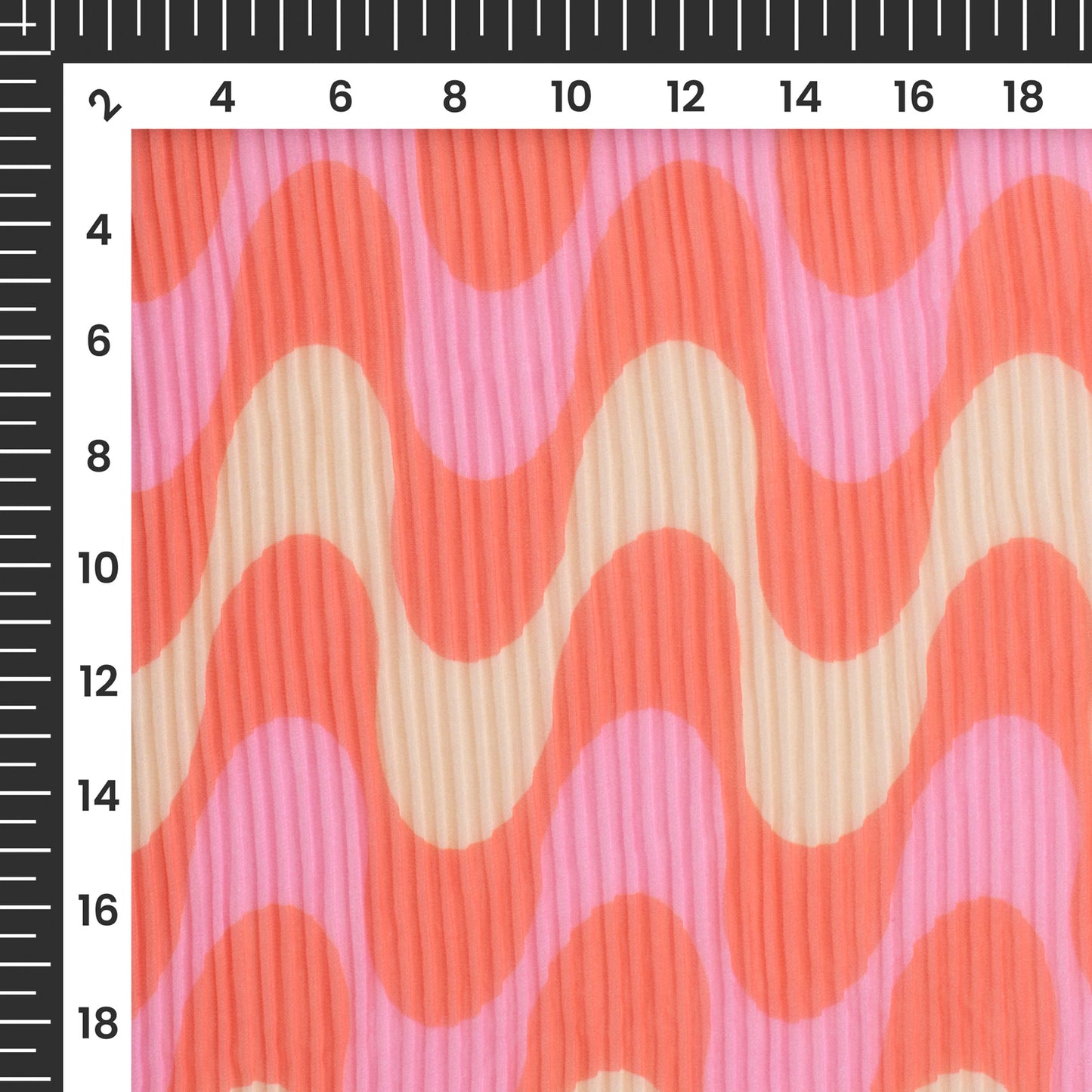 Hot Pink Leheriya Digital Print Georgette Pleated Fabric