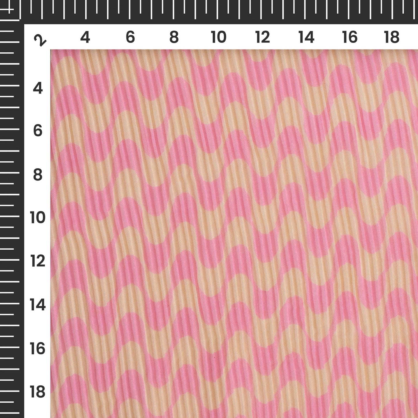 Hot Pink Leheriya Digital Print Georgette Pleated Fabric