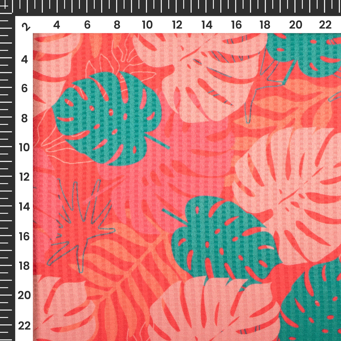 Ruby Red And Green Pattaern Digital Print Sherwani Fabric