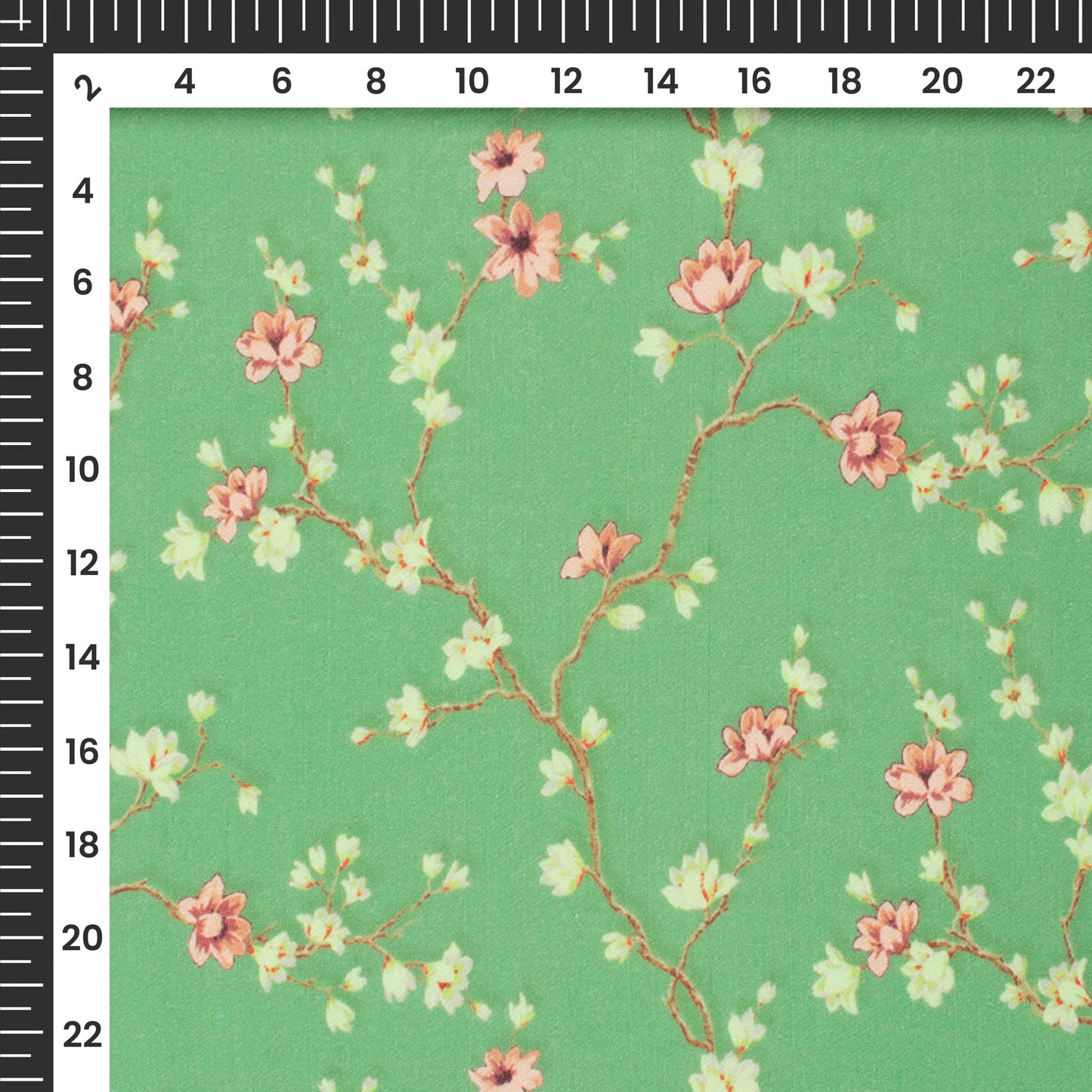 Sea Green Floral Printed Sustainable Milk Fabric