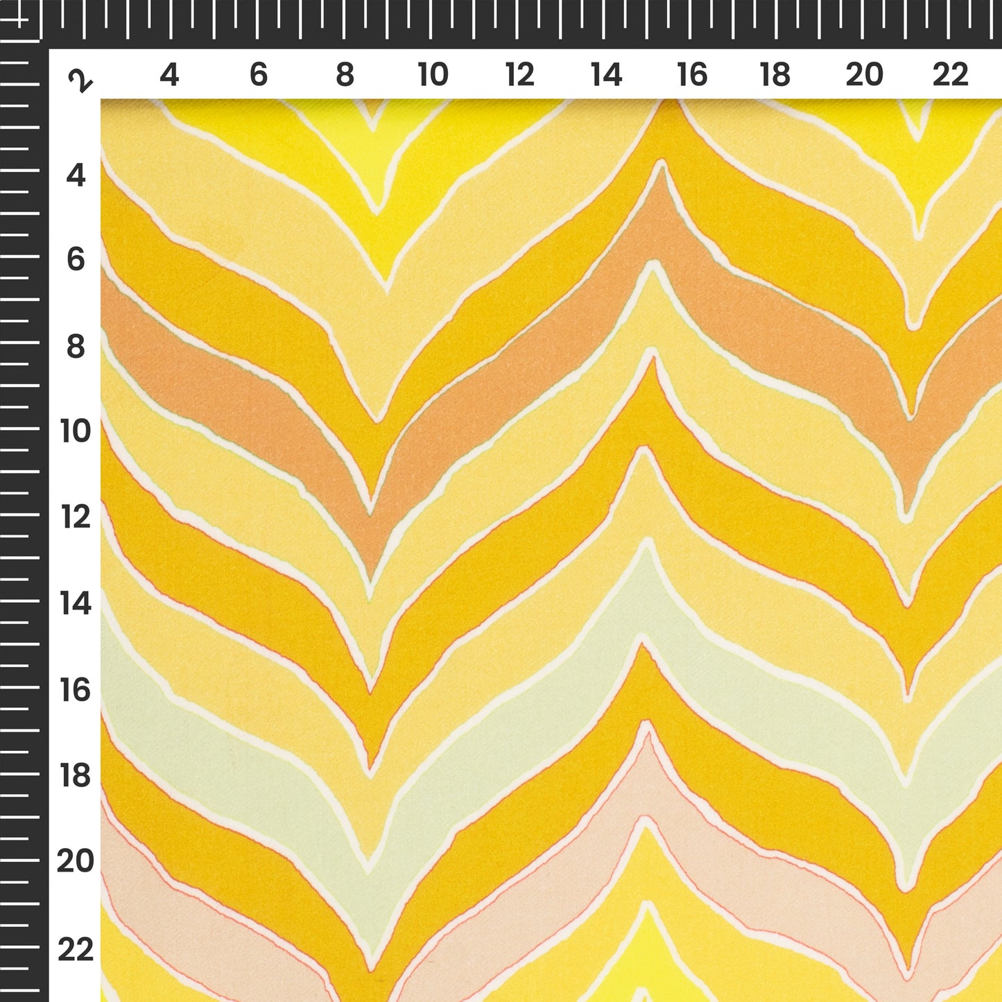 Lemon Yellow Chevron Printed Sustainable Milk Fabric