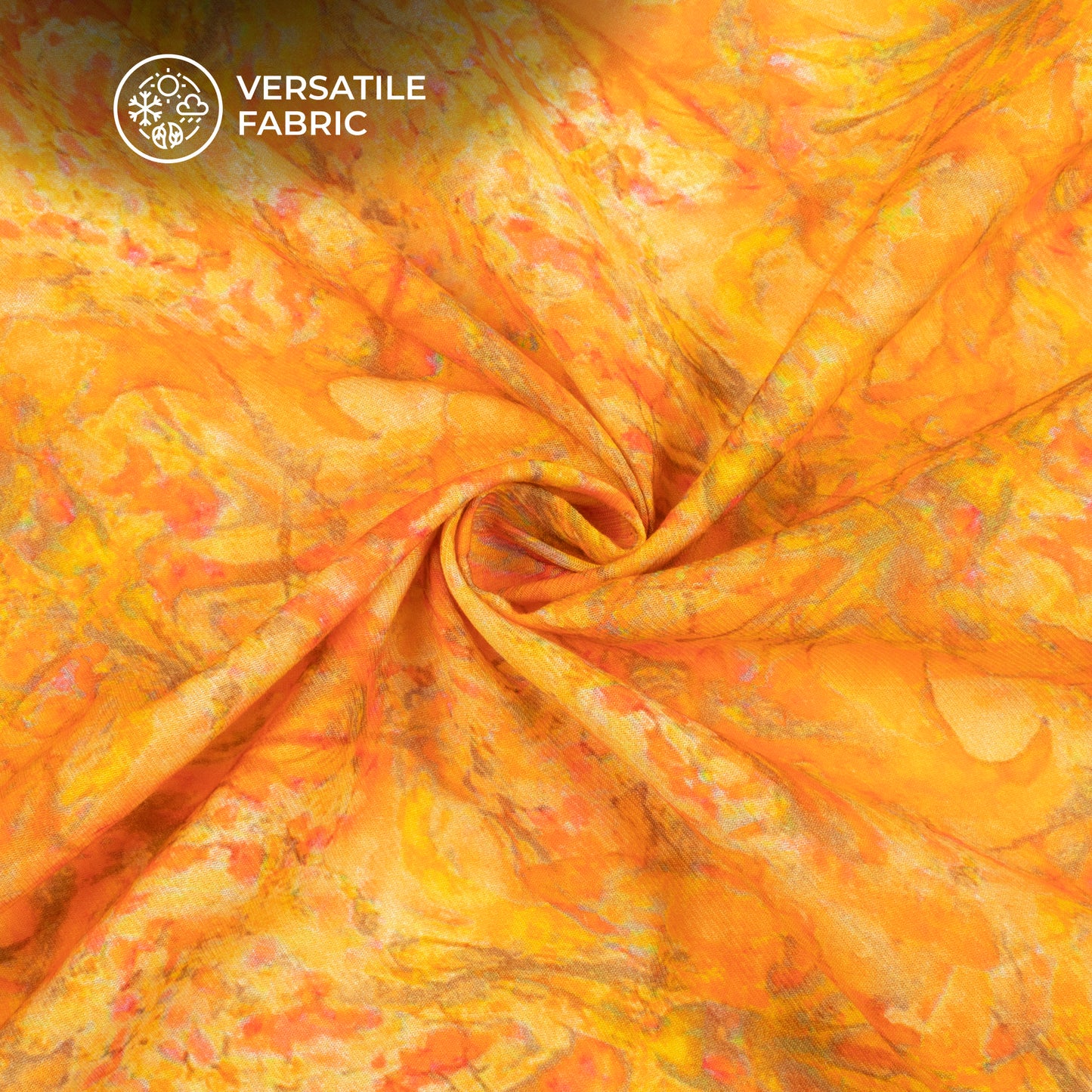 Fire Orange Tye And Dye Printed Sustainable Milk Fabric