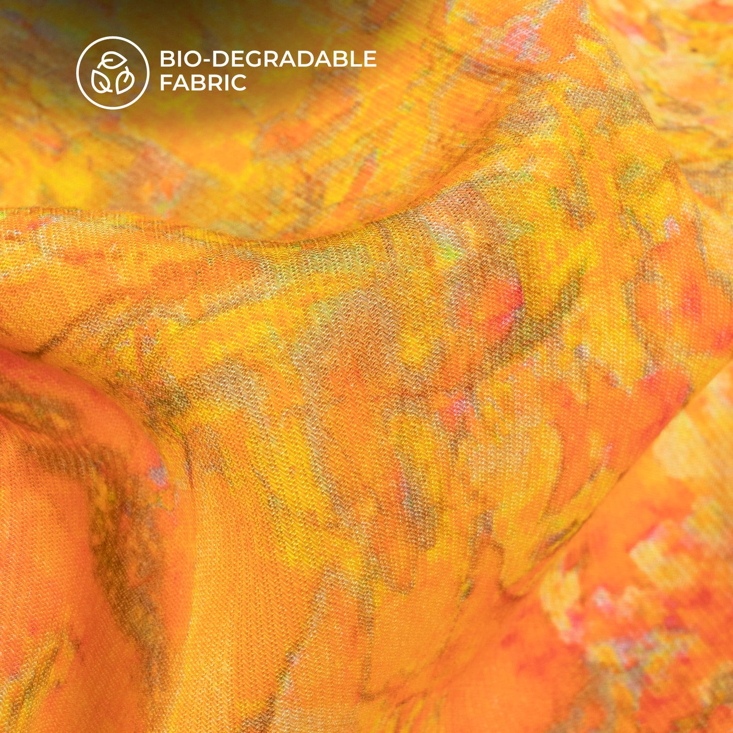Fire Orange Tye And Dye Printed Sustainable Milk Fabric