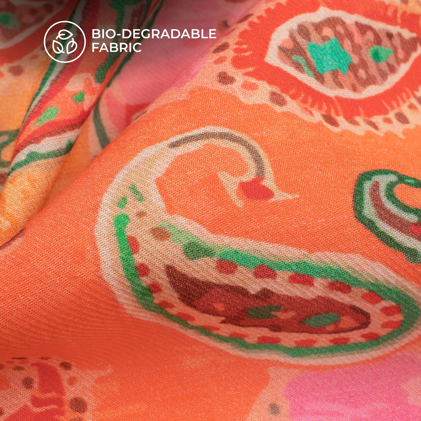 Multi-Color Paisley Printed Sustainable Milk Fabric