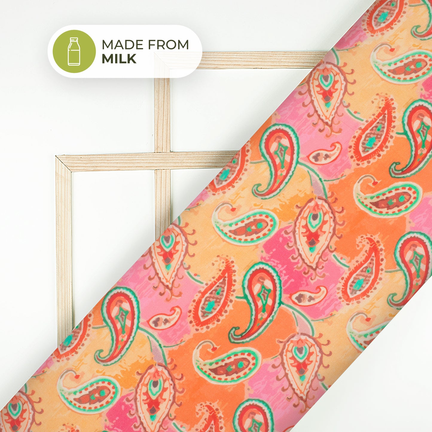 Multi-Color Paisley Printed Sustainable Milk Fabric