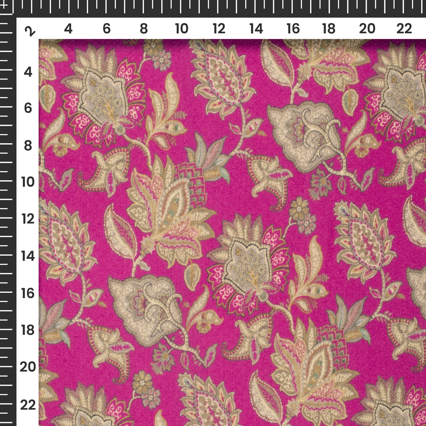 Purple Floral Printed Sustainable Eucalyptus Fabric