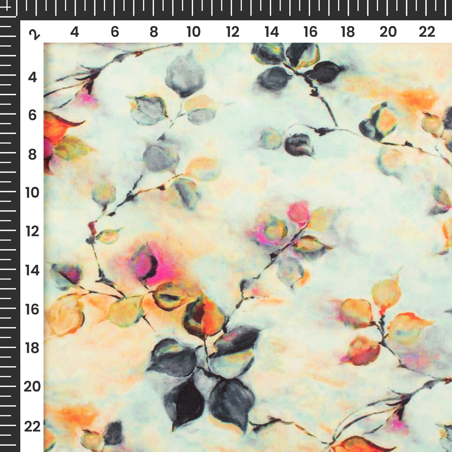 Vintage Floral Digital Print Butter Crepe Fabric