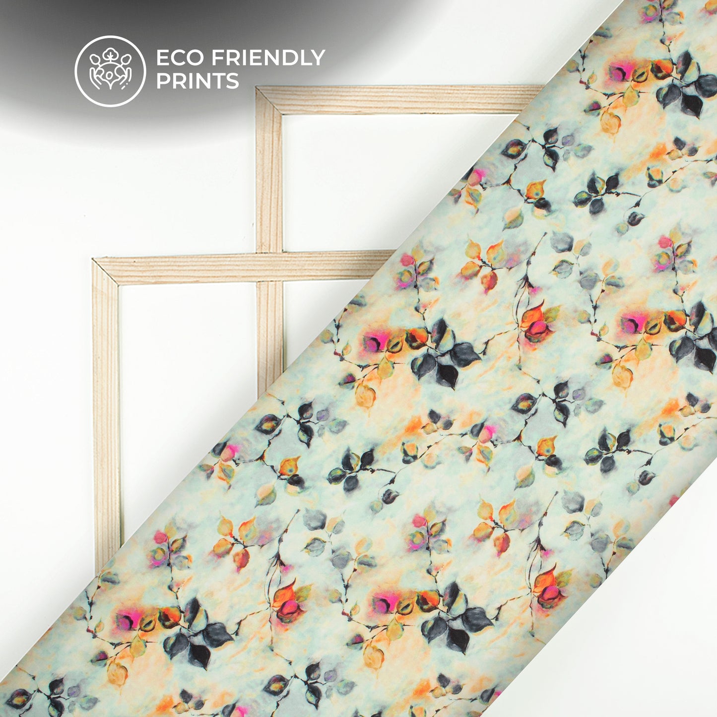 Vintage Floral Digital Print Butter Crepe Fabric