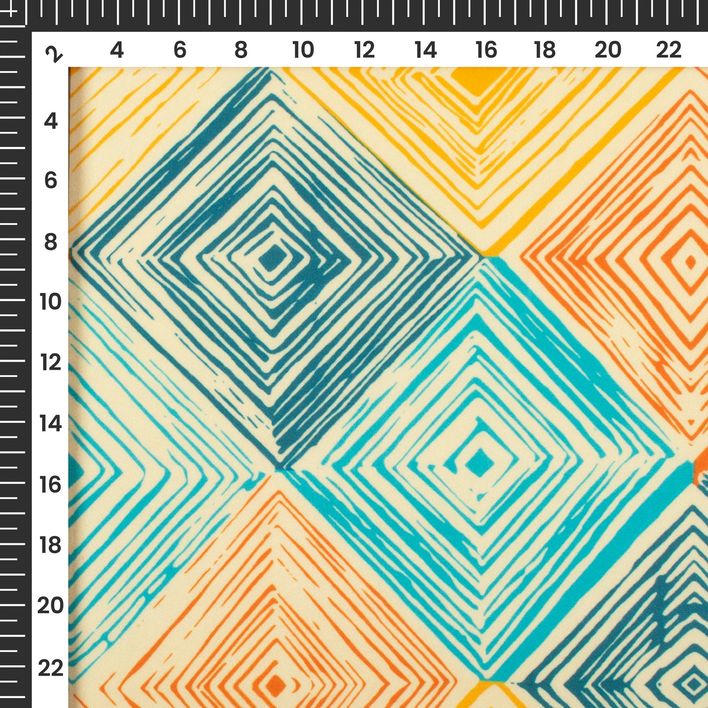 Geometric Digital Print Butter Crepe Fabric