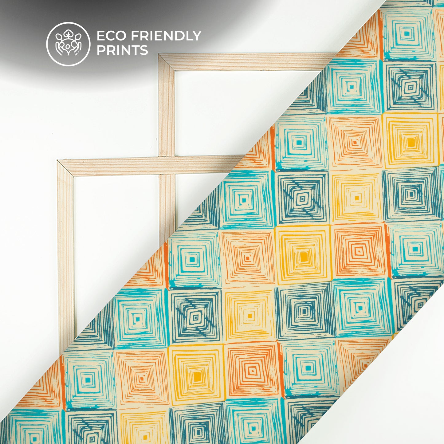 Geometric Digital Print Butter Crepe Fabric