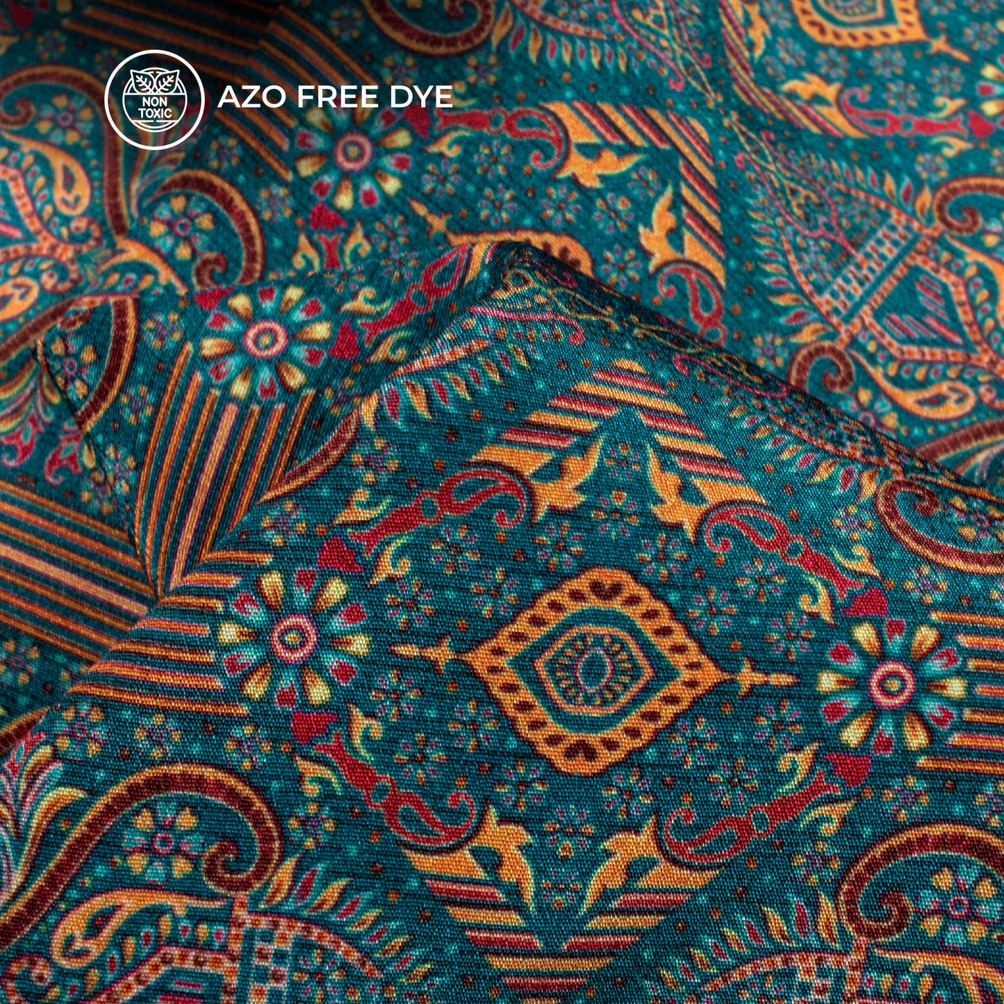 Ethnic Digital Print Crepe Silk Fabric