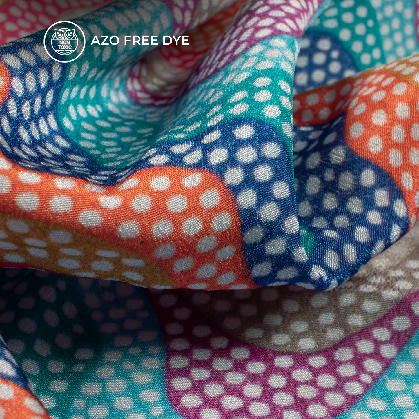 Geometric Dots Digital Print Crepe Silk Fabric