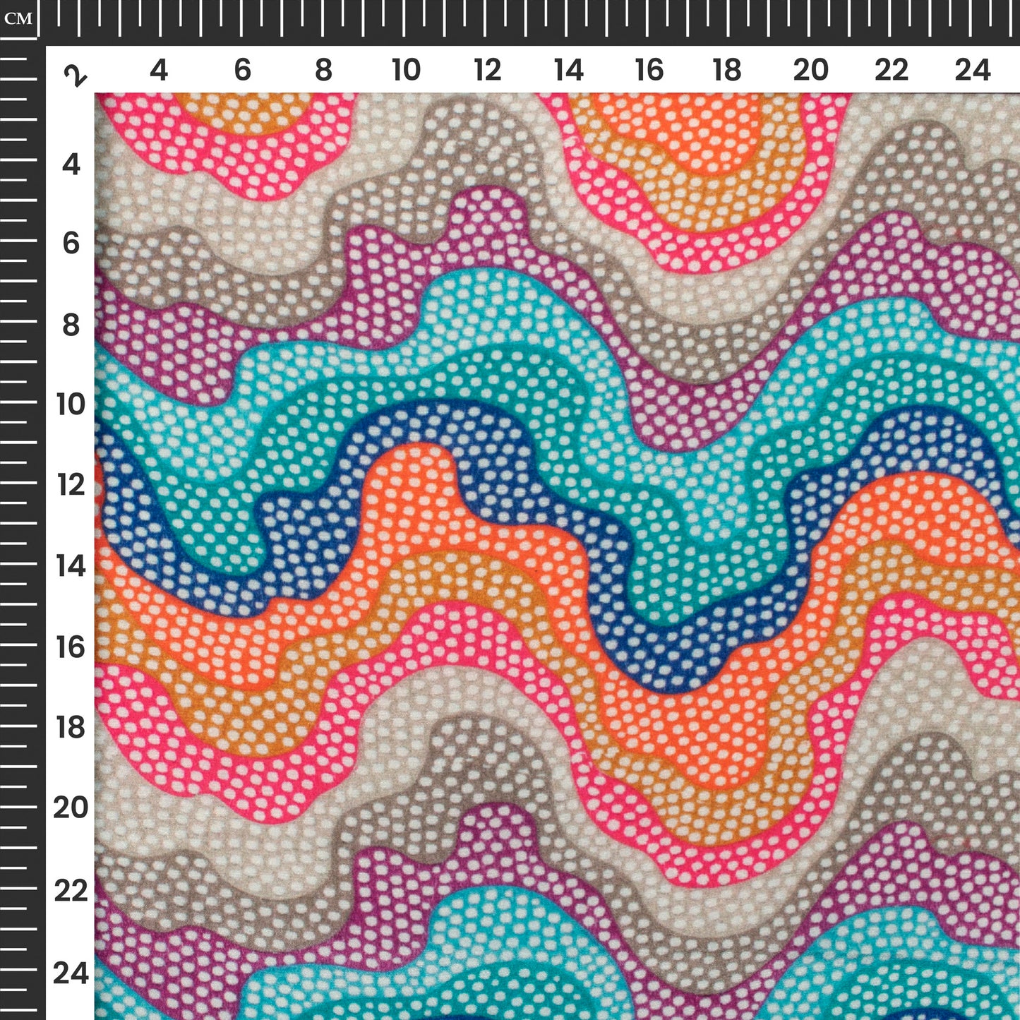 Geometric Dots Digital Print Crepe Silk Fabric