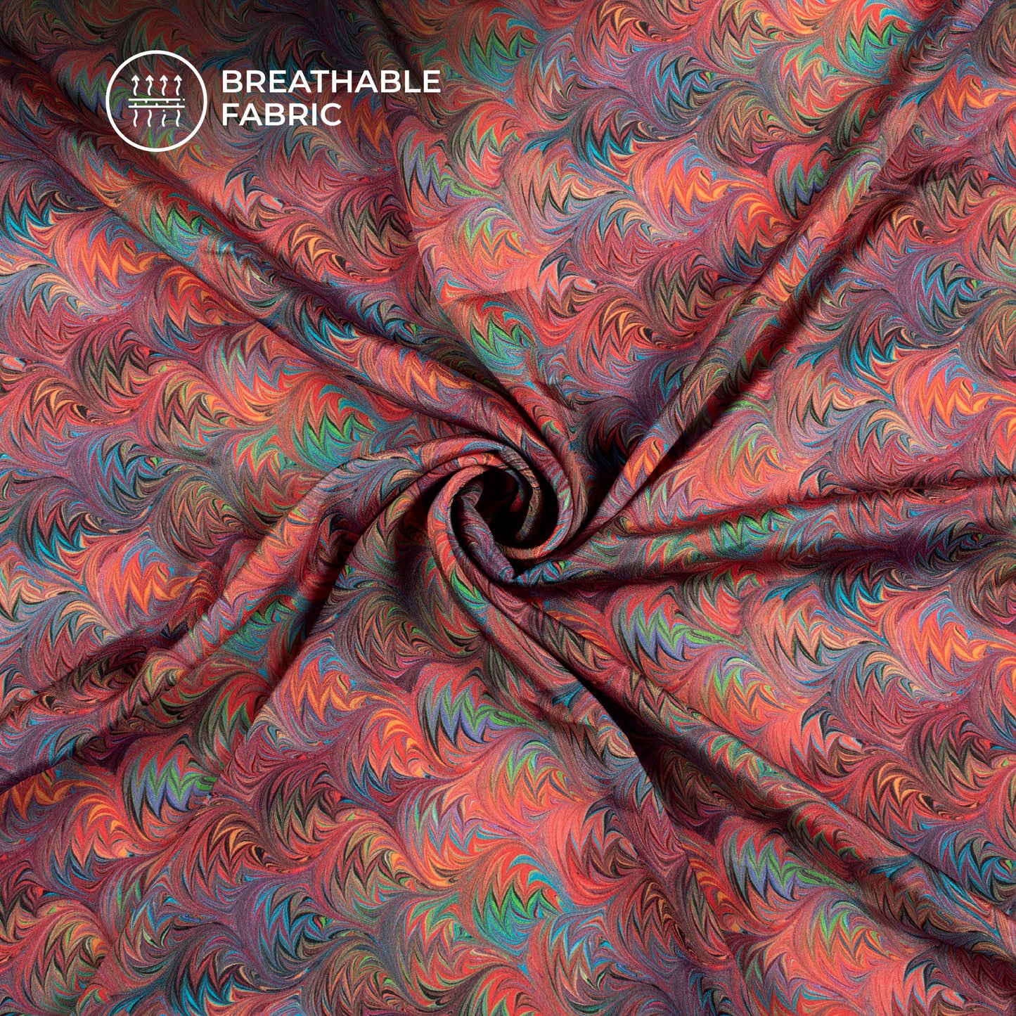 Abstract Digital Print Crepe Silk Fabric