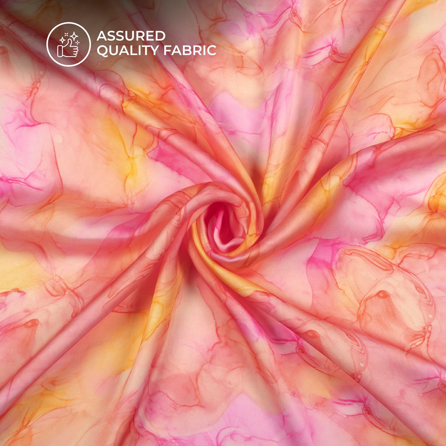 Seamless Marble Digital Print Georgette Satin Fabric