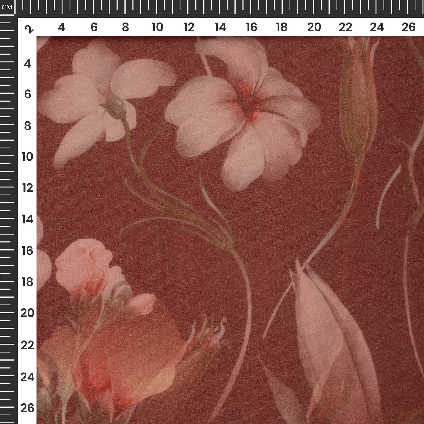 Classic Floral Digital Print Georgette Fabric