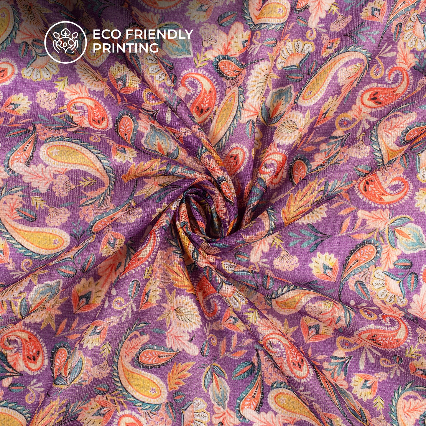 Classic Paisley Digital Print Kota Doria Fabric