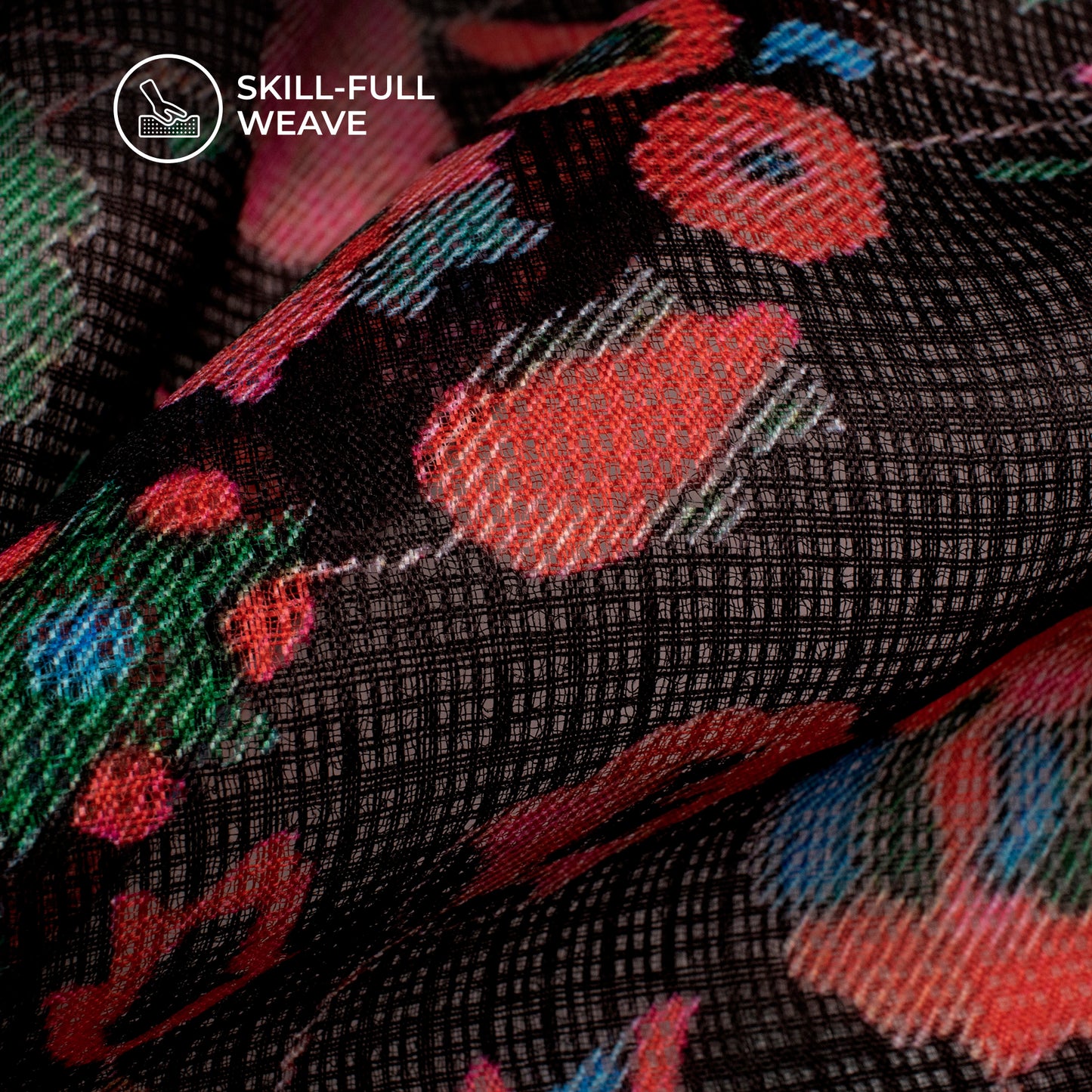 Exclusive Floral Digital Print Kota Doria Fabric