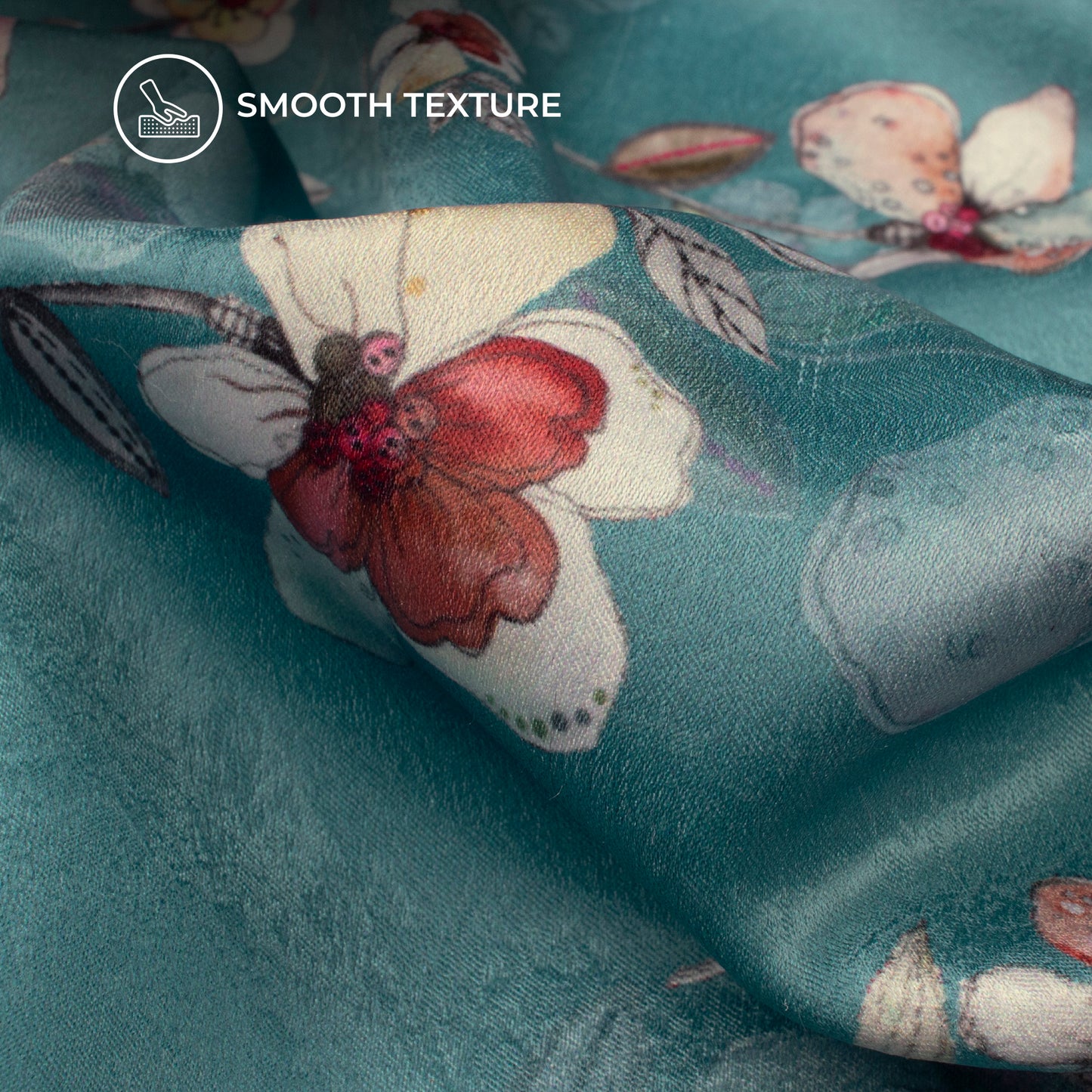 Trendy Floral Digital Print Lush Satin Fabric