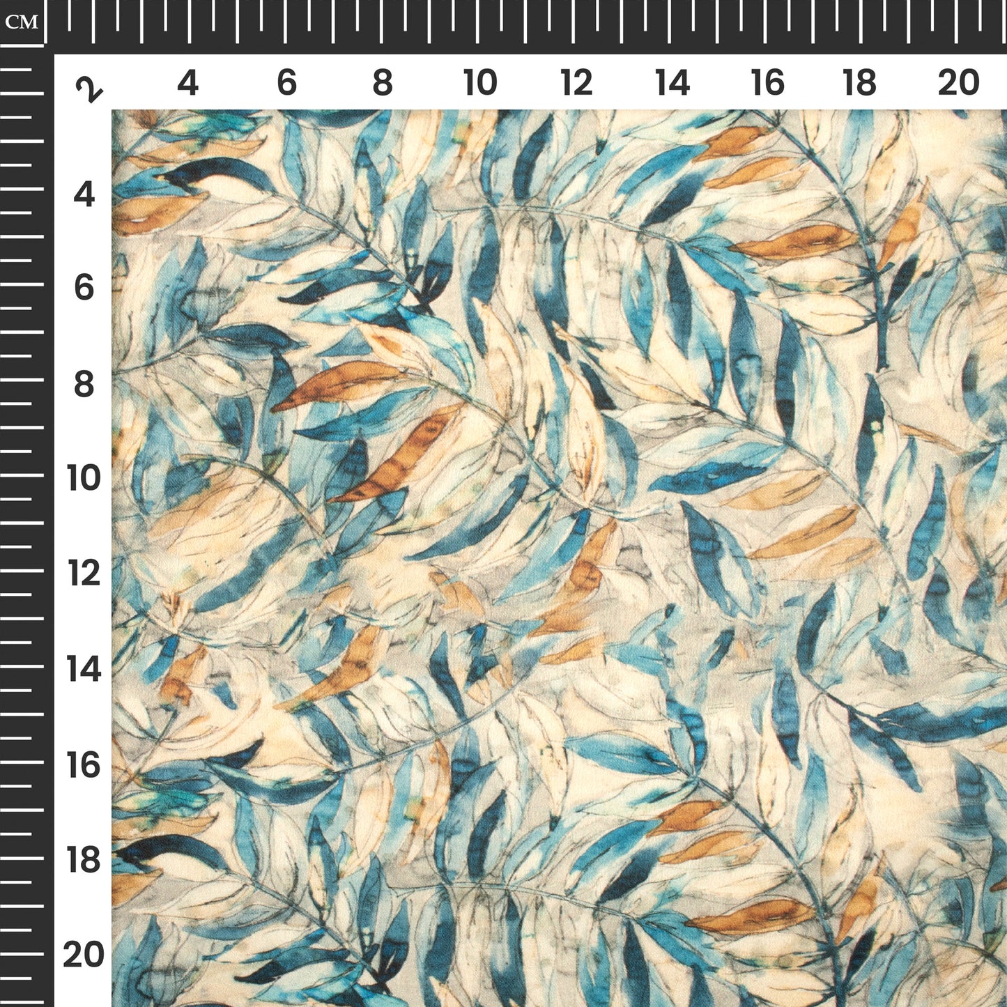 Vintage Leaf Digital Print Lush Satin Fabric