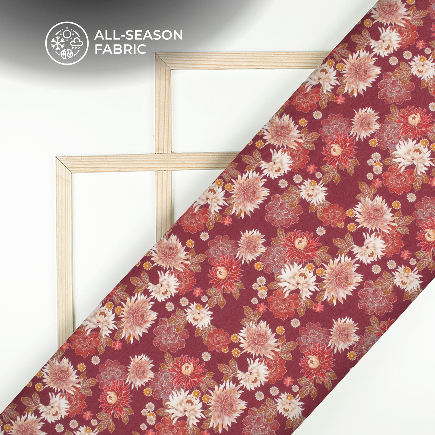Seamless Floral Digital Print Cotton Cambric Fabric