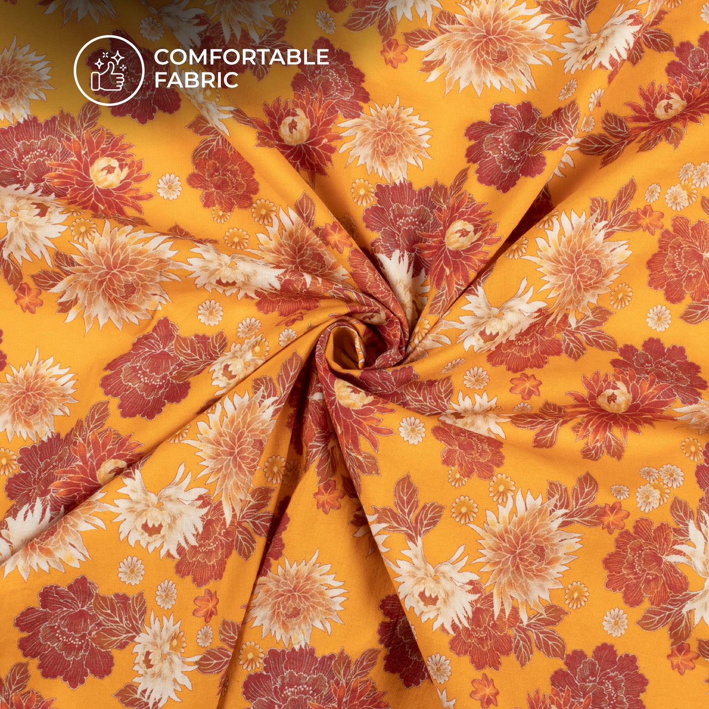 Seamless Floral Digital Print Cotton Cambric Fabric