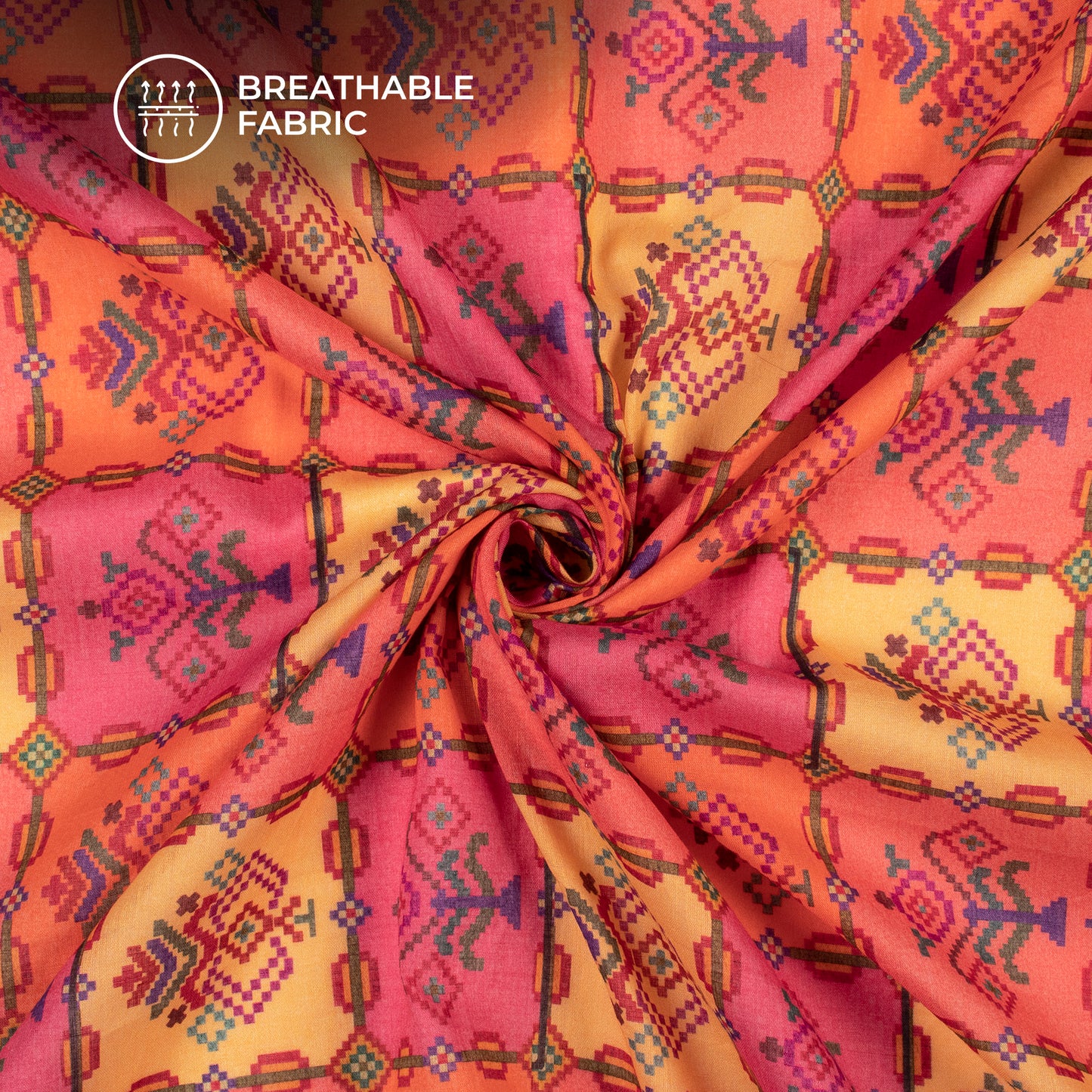 Patolaa Digital Print Pure Cotton Mulmul Fabric