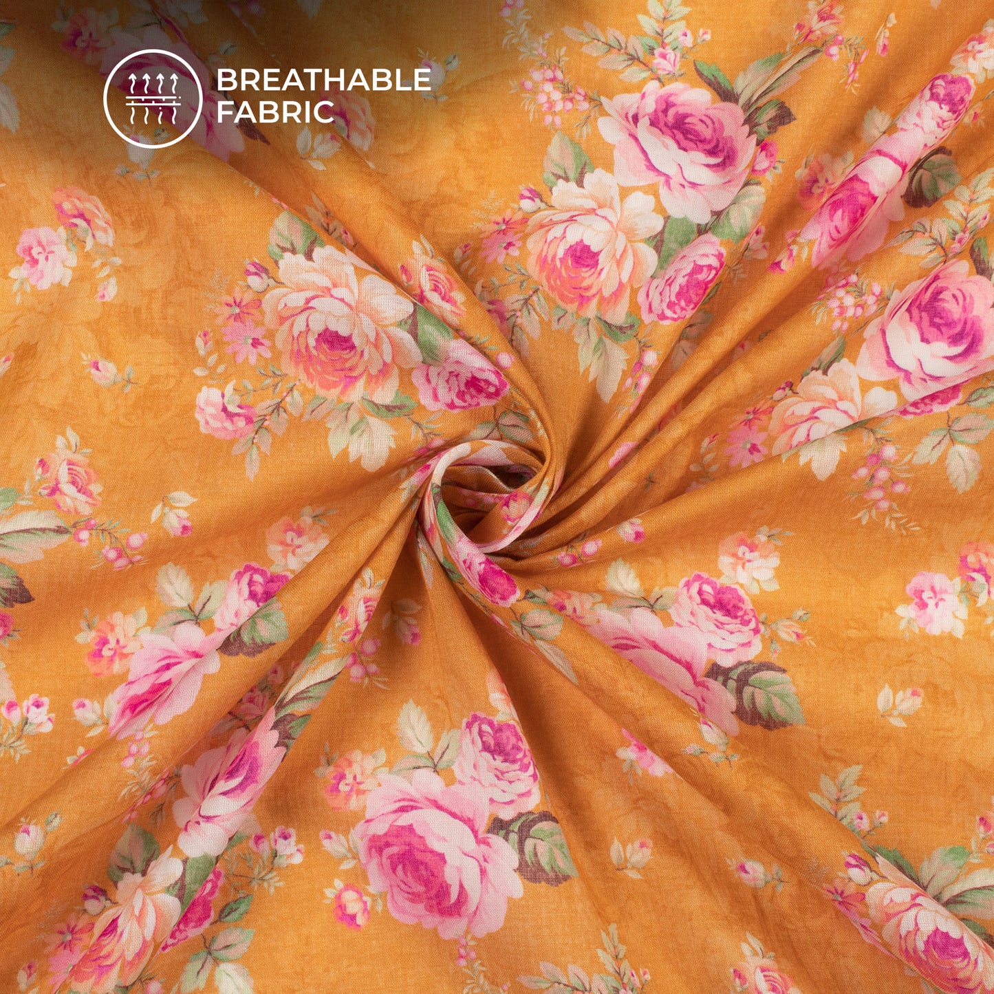 Attractive Floral Digital Print Pure Cotton Mulmul Fabric