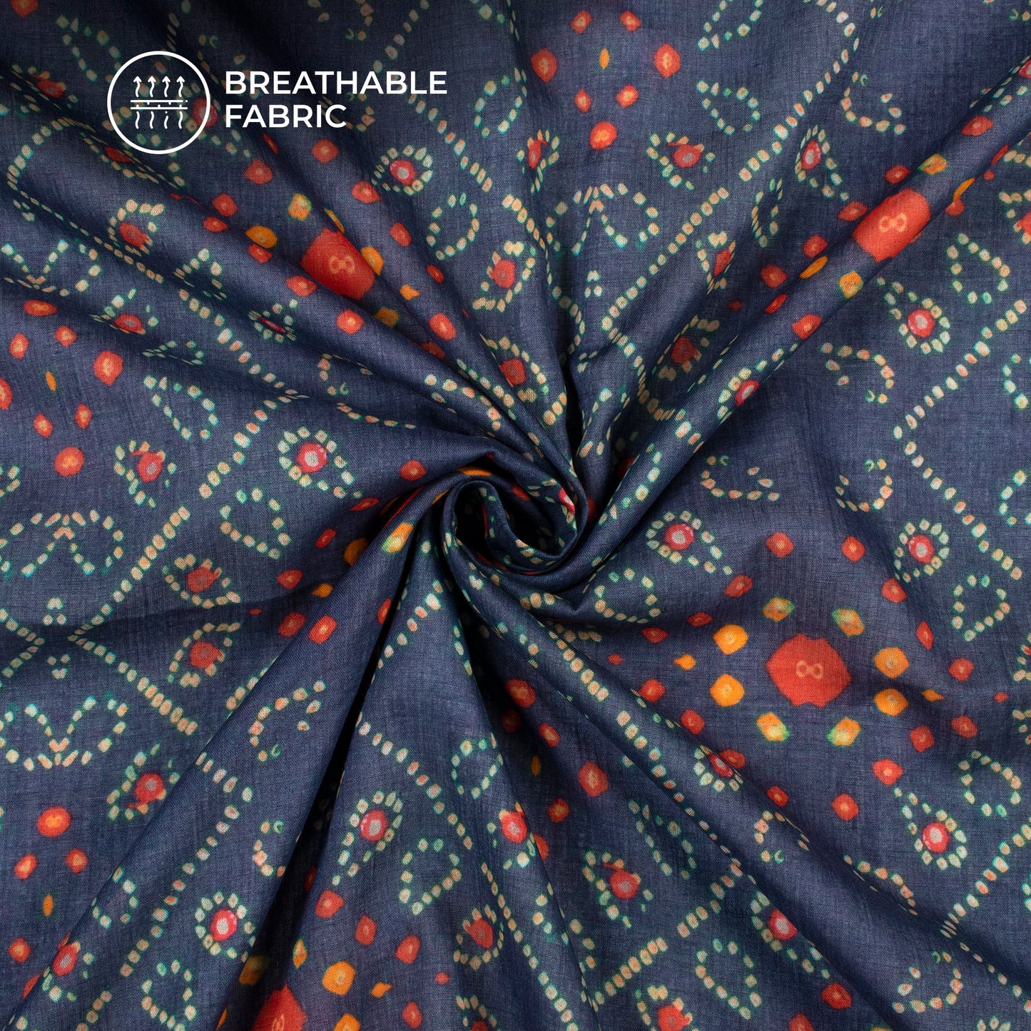 Bestselling Bandhanii Digital Print Pure Cotton Mulmul Fabric