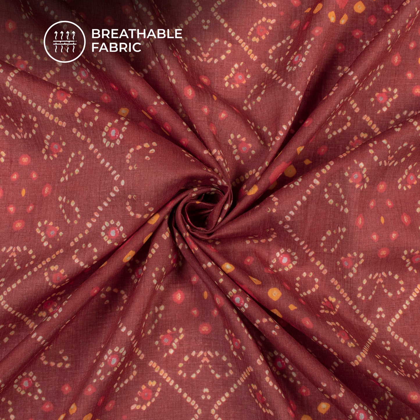 Bestselling Bandhanii Digital Print Pure Cotton Mulmul Fabric