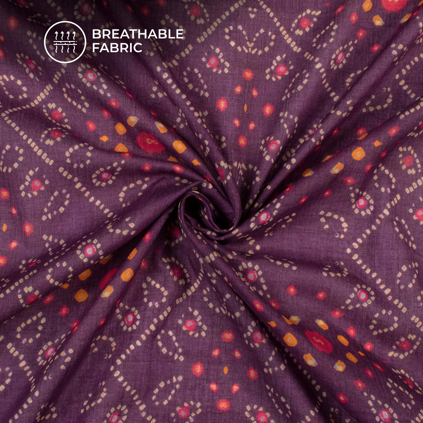 Bestselling Bandhanii Digital Print Pure Cotton Mulmul Fabric