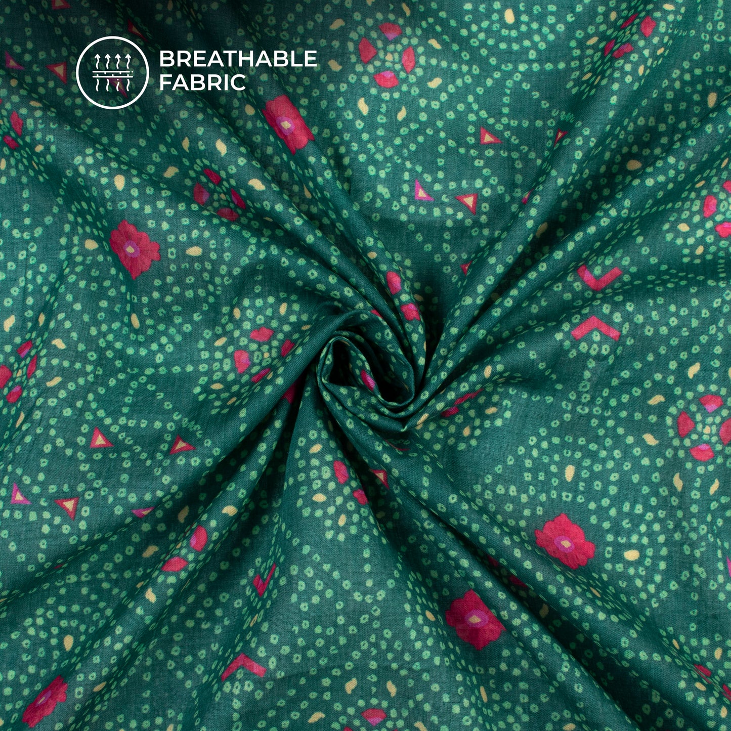 Lovely Bandhanii Digital Print Pure Cotton Mulmul Fabric