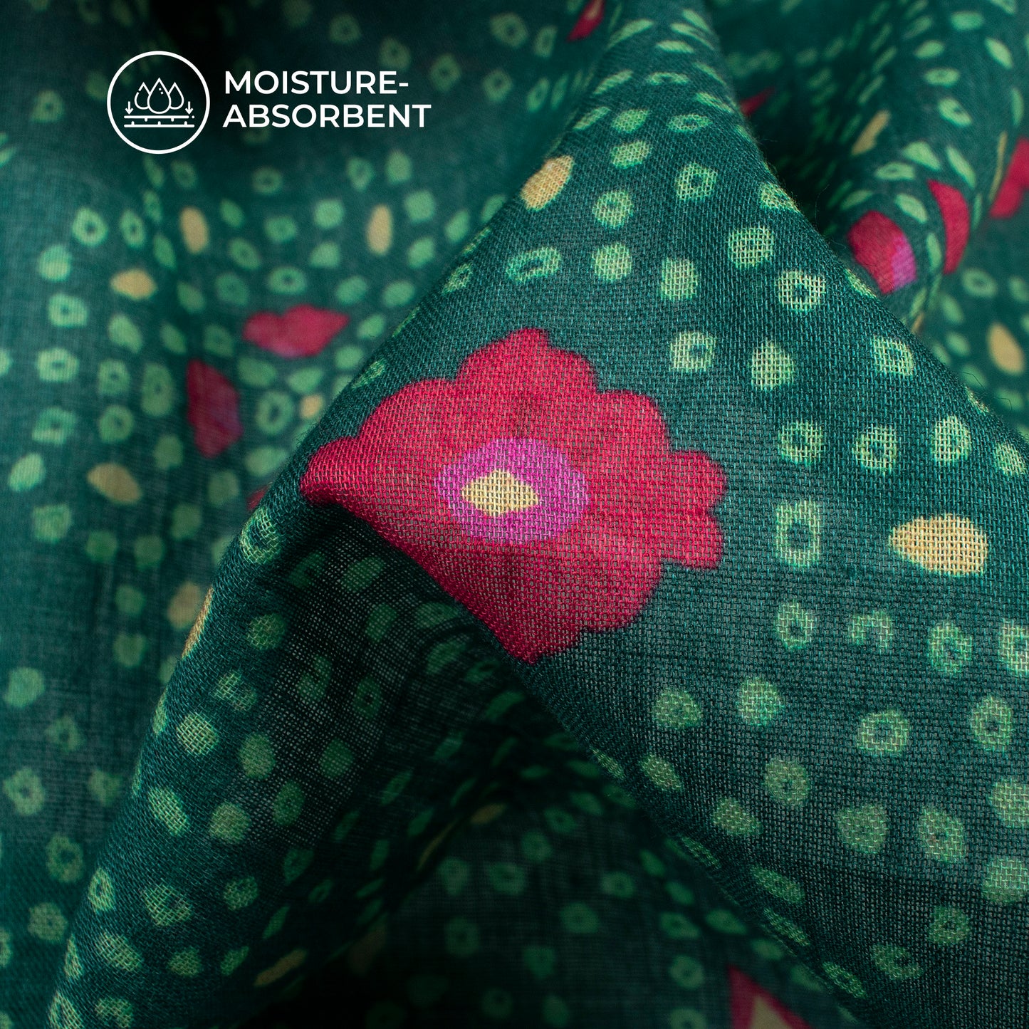 Lovely Bandhanii Digital Print Pure Cotton Mulmul Fabric