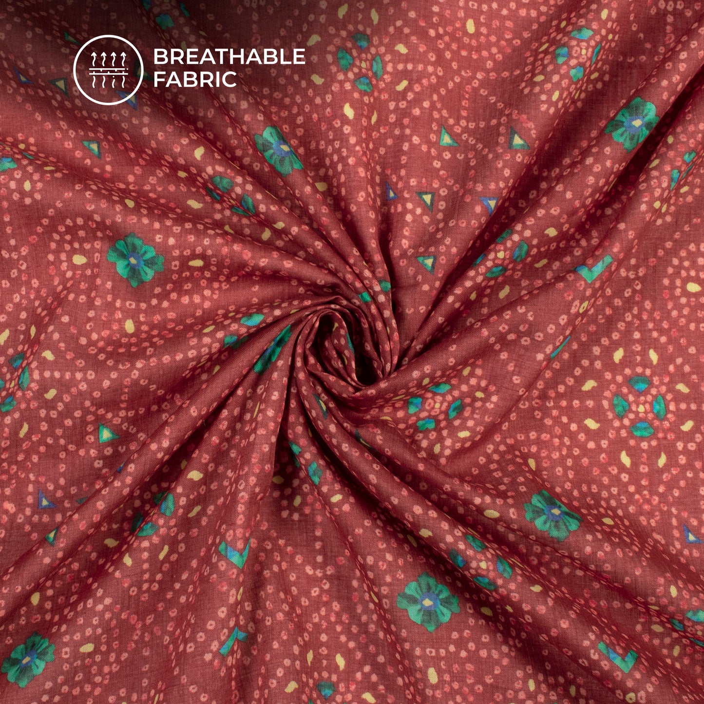 Lovely Bandhanii Digital Print Pure Cotton Mulmul Fabric